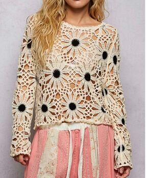 POL Crochet Daisy Top – One Size Fits Most
